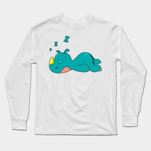 Sleeping Rhino spends his holiday sleeping Long Sleeve T-Shirt